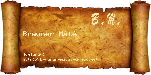 Brauner Máté névjegykártya