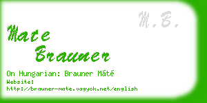 mate brauner business card